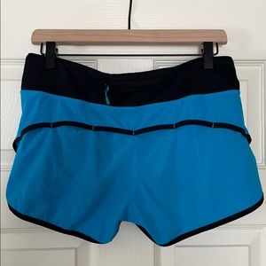 Lululemon Run Speed Shorts, size 6, snorkel blue